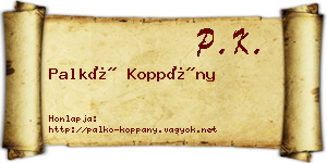Palkó Koppány névjegykártya